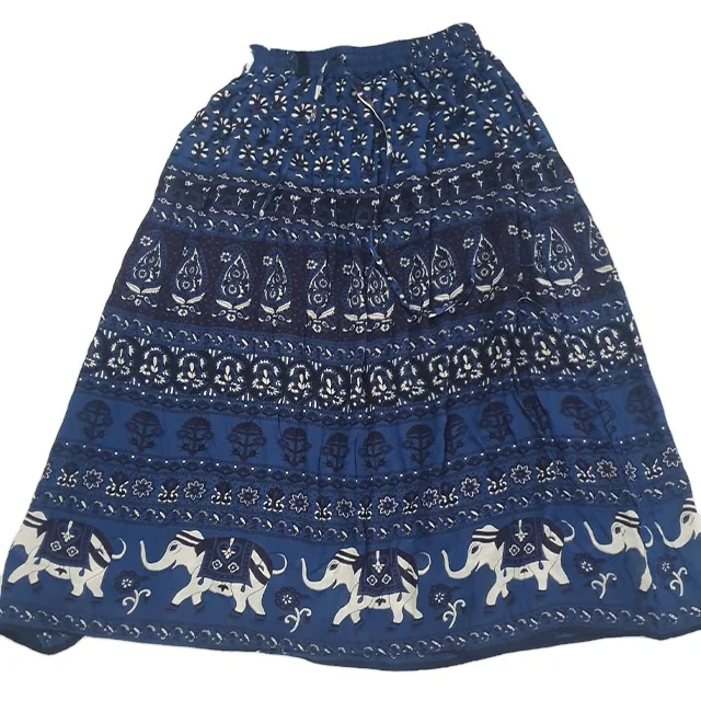 Женская повседневная юбка с эластичным поясом на шнурке 36 дюймов большие размеры со складками 100% хлопковая талия слоном и принтом