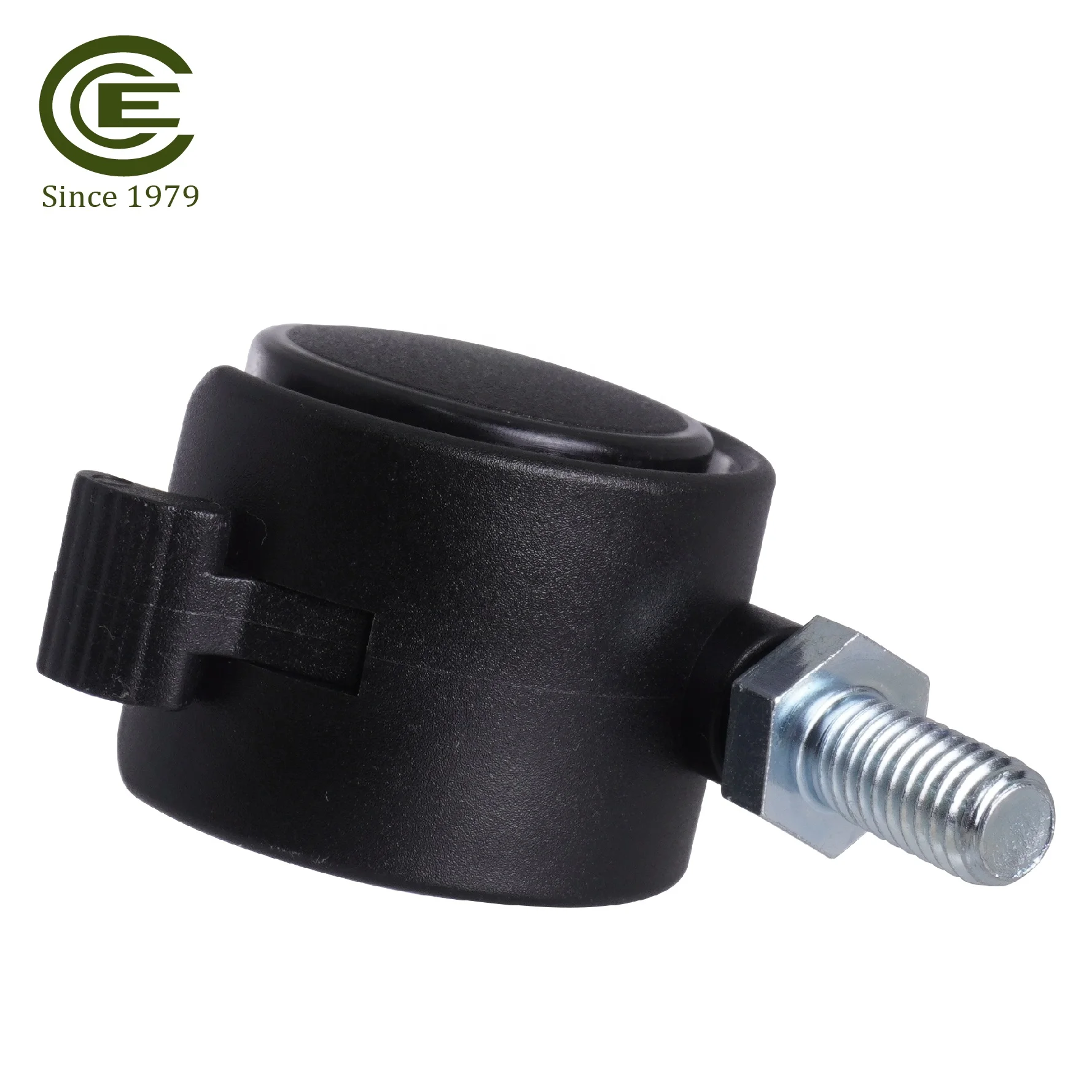 Furniture Plastic Twin Caster Nylon M8 30mm Wheels With Brake