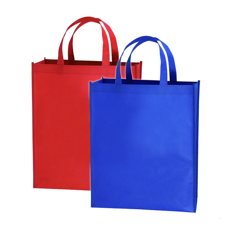 Eco friendly recycled RPET Nonwoven NWPP customized printing logo tote shopping bags for supermarket