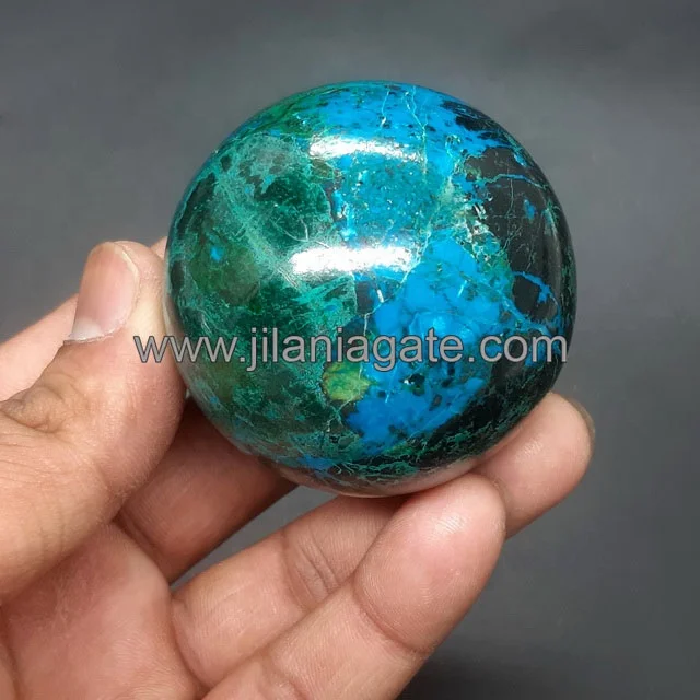 High Quality Polishing Chrysocolla Agate Sphere  | Beautiful Peruvian Crystal Stone Spheres  | By From Jilaniagate