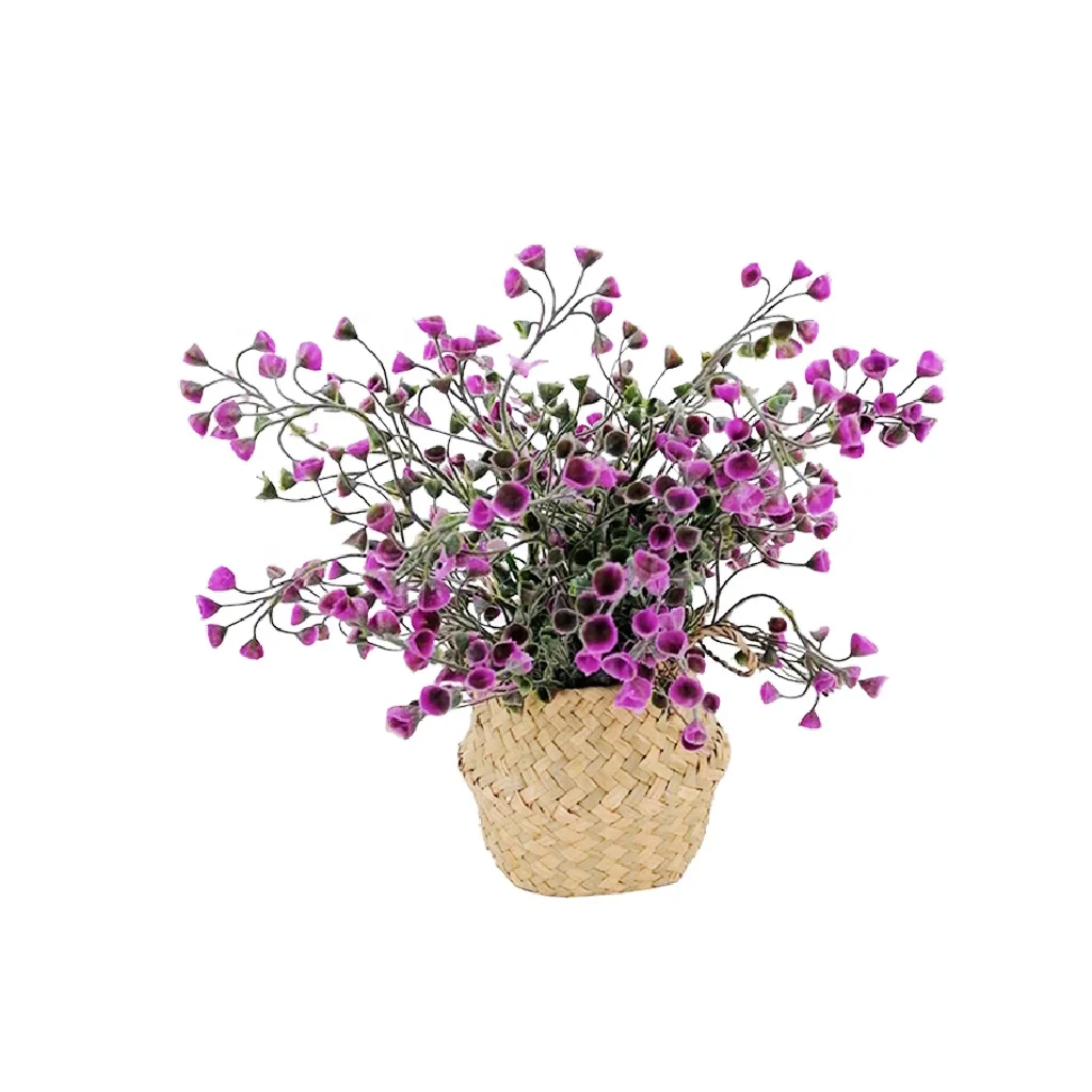 factory direct PE light green artificial mini plant button fern different colors in baskets gift seagrass eclectic patio