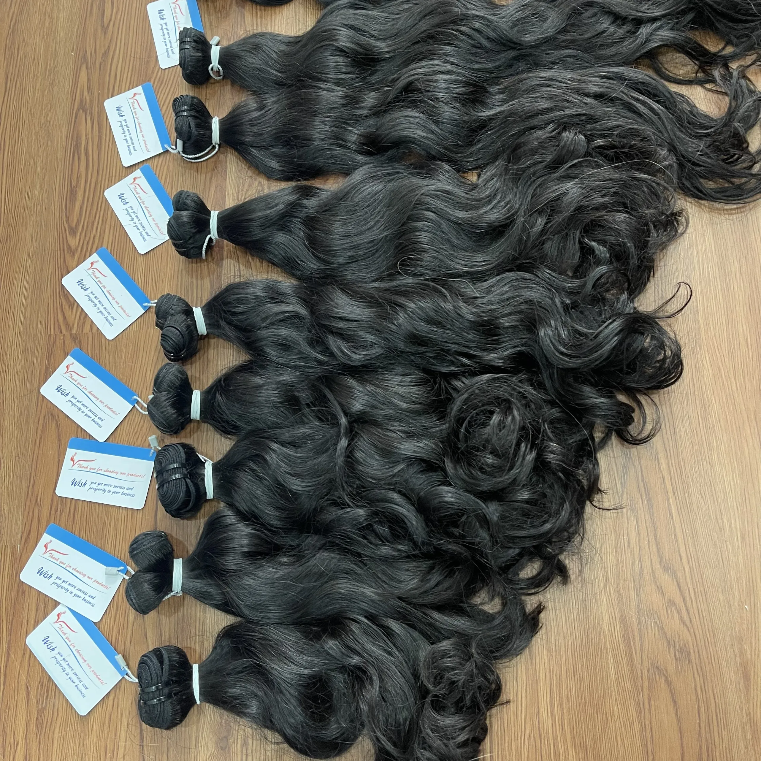 Wholesale price Gray Color Straight Weft 100% High quality Vietnamese Raw Hair Extensionse super shiny no tangle large stock