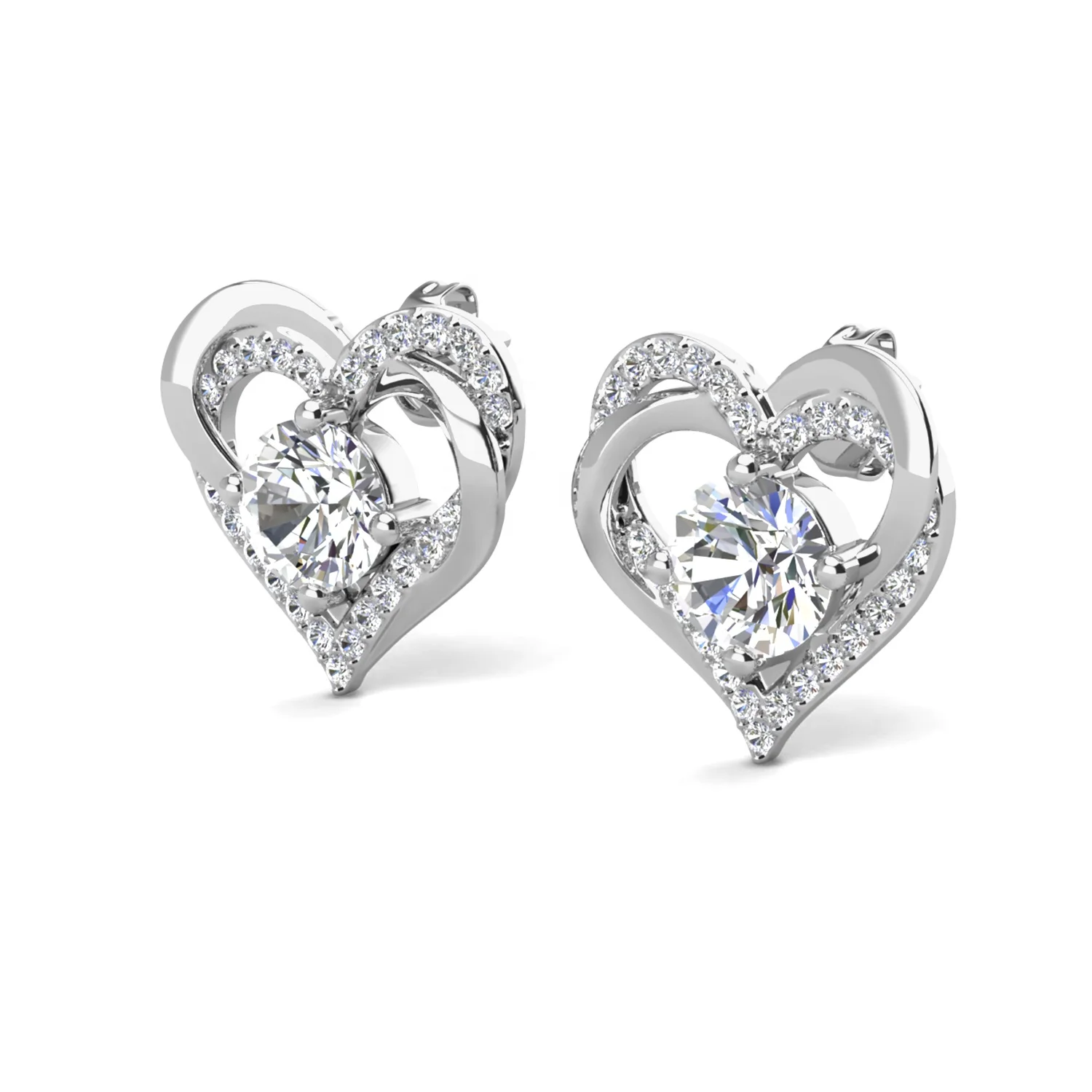 Nickel Free Hypoallergenic Silver 925 Heart Necklace Earrings Jewelry Sets Valentine Day Gifts For Women Destiny Jewellery