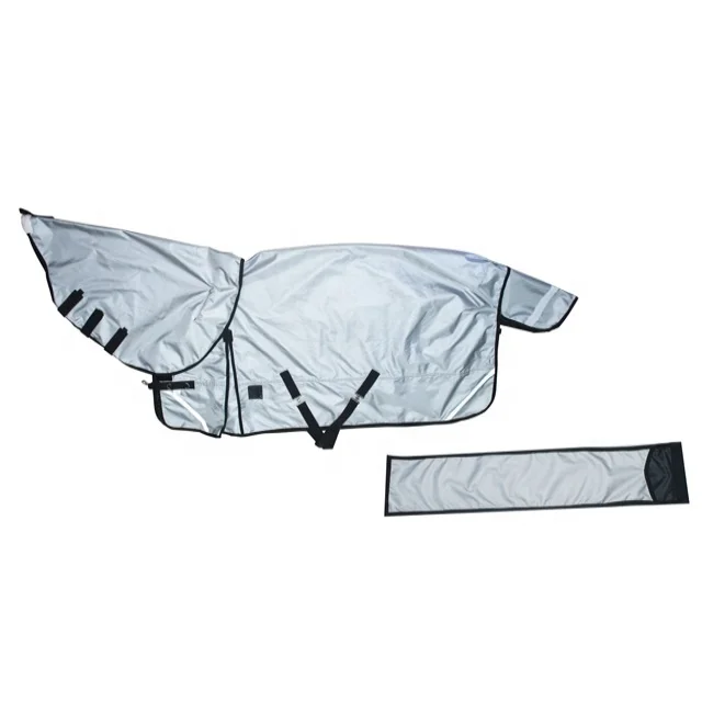 Wholesale Suppliers 1680D Waterproof Combo Rain Sheet with Tail Grey Colored For Horse Racing Equipment Lowest Prices