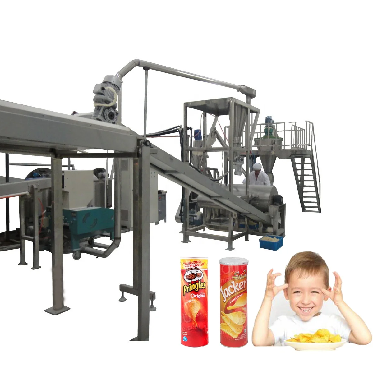 Complete Potato Chips Machine  Automatic Line For Potato Chips Automatic Chip Flavoring Machine