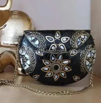 New arrival Handmade Indian Mosaic Bag with elephant design Metal Women Handbag For Parties at Wholesale Price by LUXURY CRAFTS