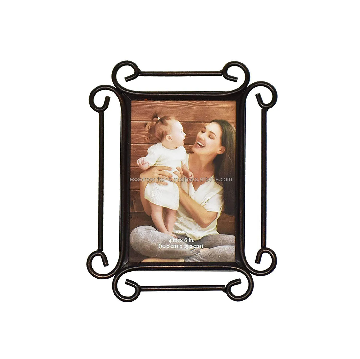 Металлическая и стеклянная настольная фоторамка с коричневым порошковым покрытием отделка прямоугольной формы дизайнерская рамка для домашнего декора