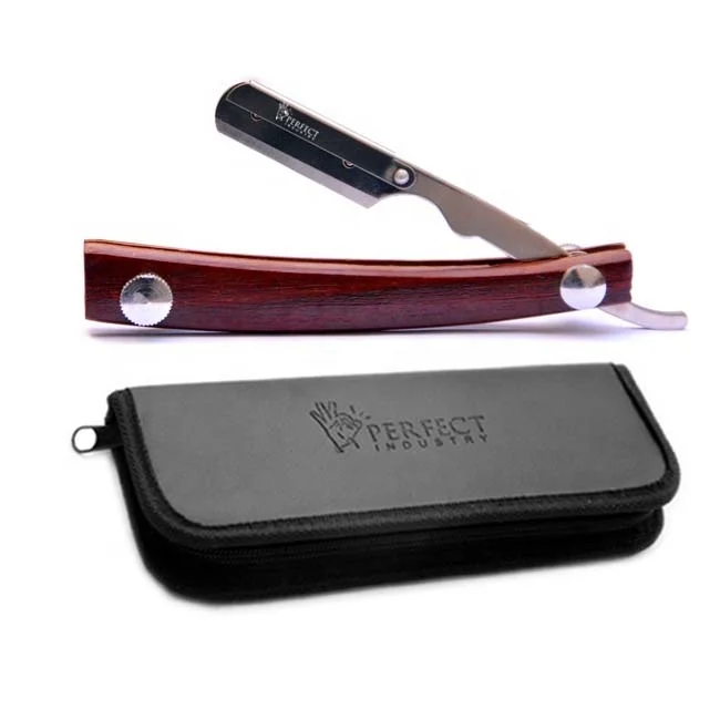 Professional razor with wooden handle / Personal Care 2022 Stylish private logo shaving Razor / Barber Straight Razor with case