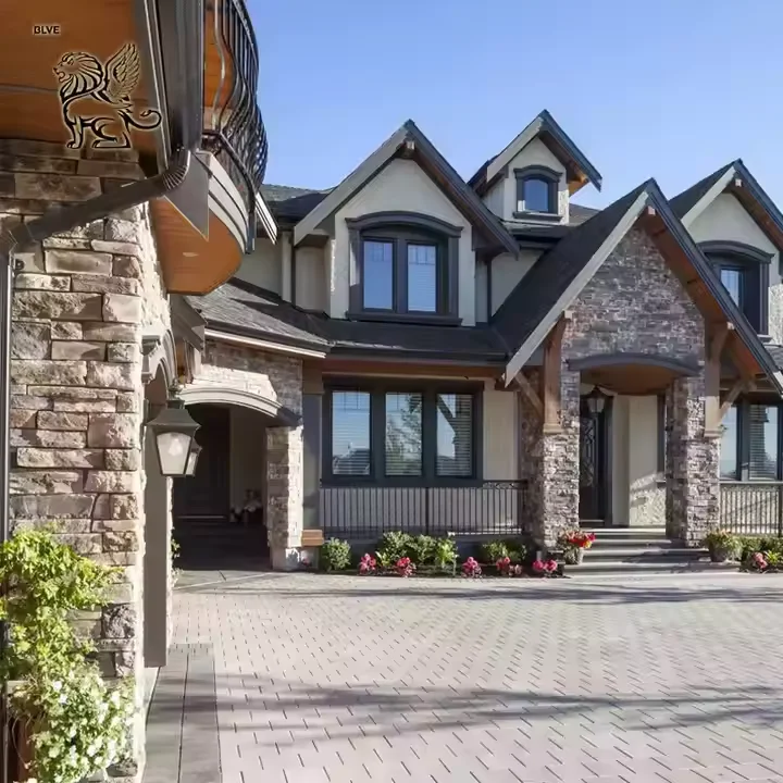 BLVE Modern Villa Exterior House Decoration Nature Stone Cladding Tiles Wall Slate Panels Marble Culture Stone