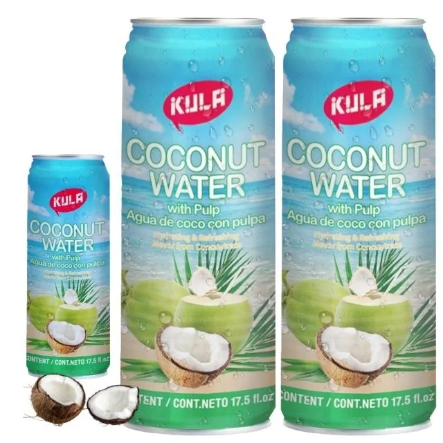 100% Таиланд KULA без сахара увлажняющий с натуральными электролитами настоящая кокосовая вода гладкая банка 310 мл 510