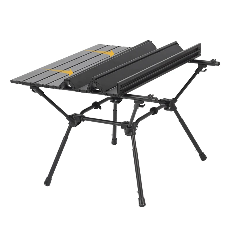 Outdoor Portable Aluminum Alloy Ultralight Adjustable Backpack Egg Roll Mini Picnic Side Table For Camping Folding