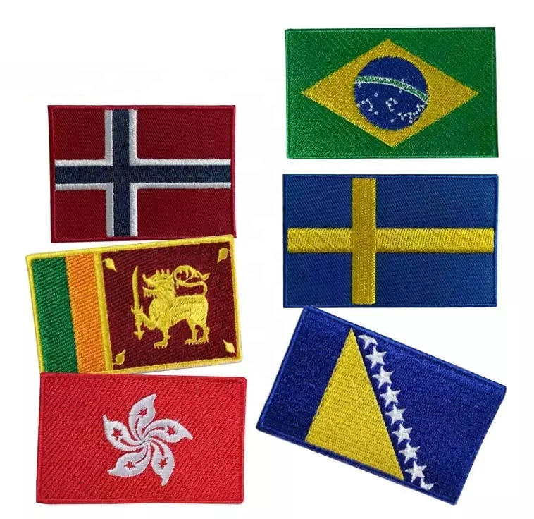 Custom Embroidery Badges Flag Velcro Embroidery Brand Patch School Embroidery Badges