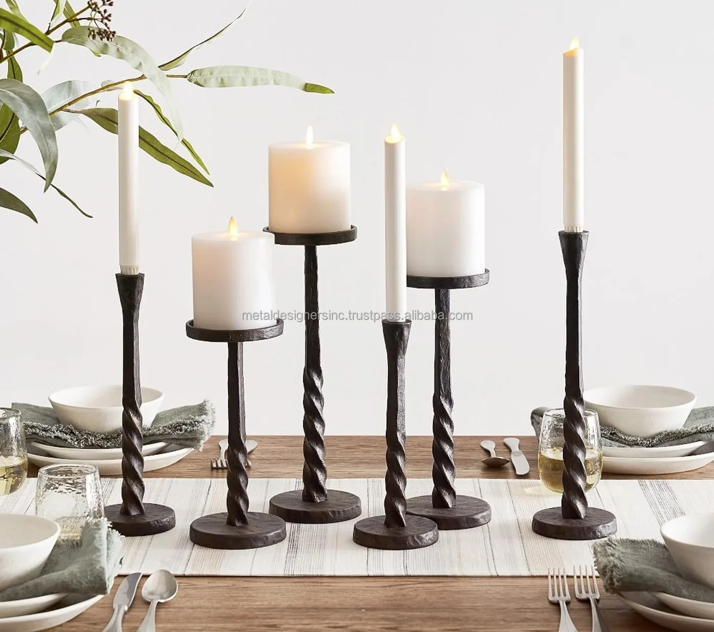 Cast Iron Decorative candle Pillar Home Decor Candle Holders Metal For Living Room Candle Holder Best For Tableware