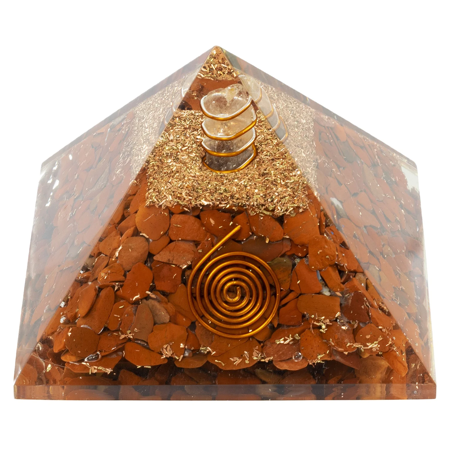 Orgone Pyramid For Emotional Healing Red Jasper Orgonite Pyramid Buy From Crystal Agate Export at Wholesale Price