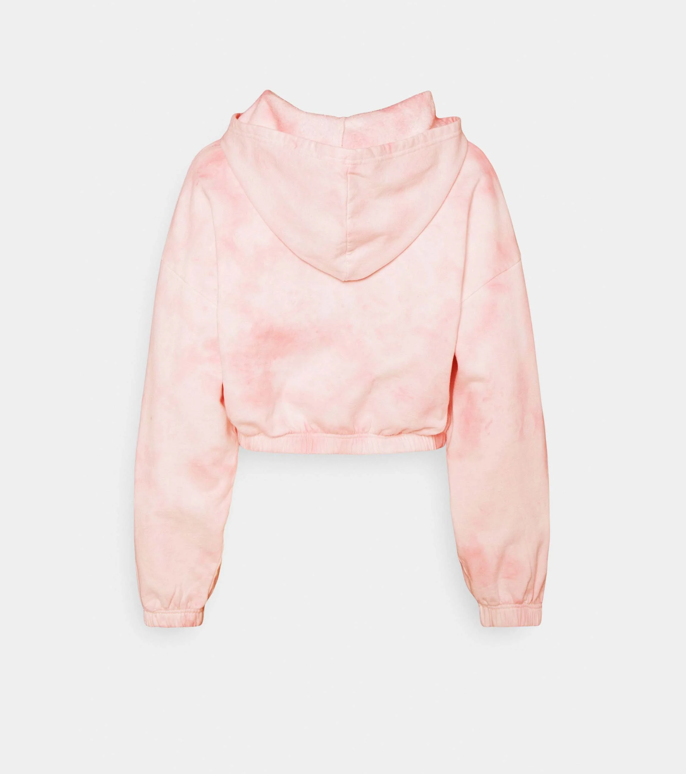 Exclusive Design Pink Tie Dye Crop Top Hoodie for Young College Girls Women Soft Durable Rope Drawstring Ladies Fleece Material