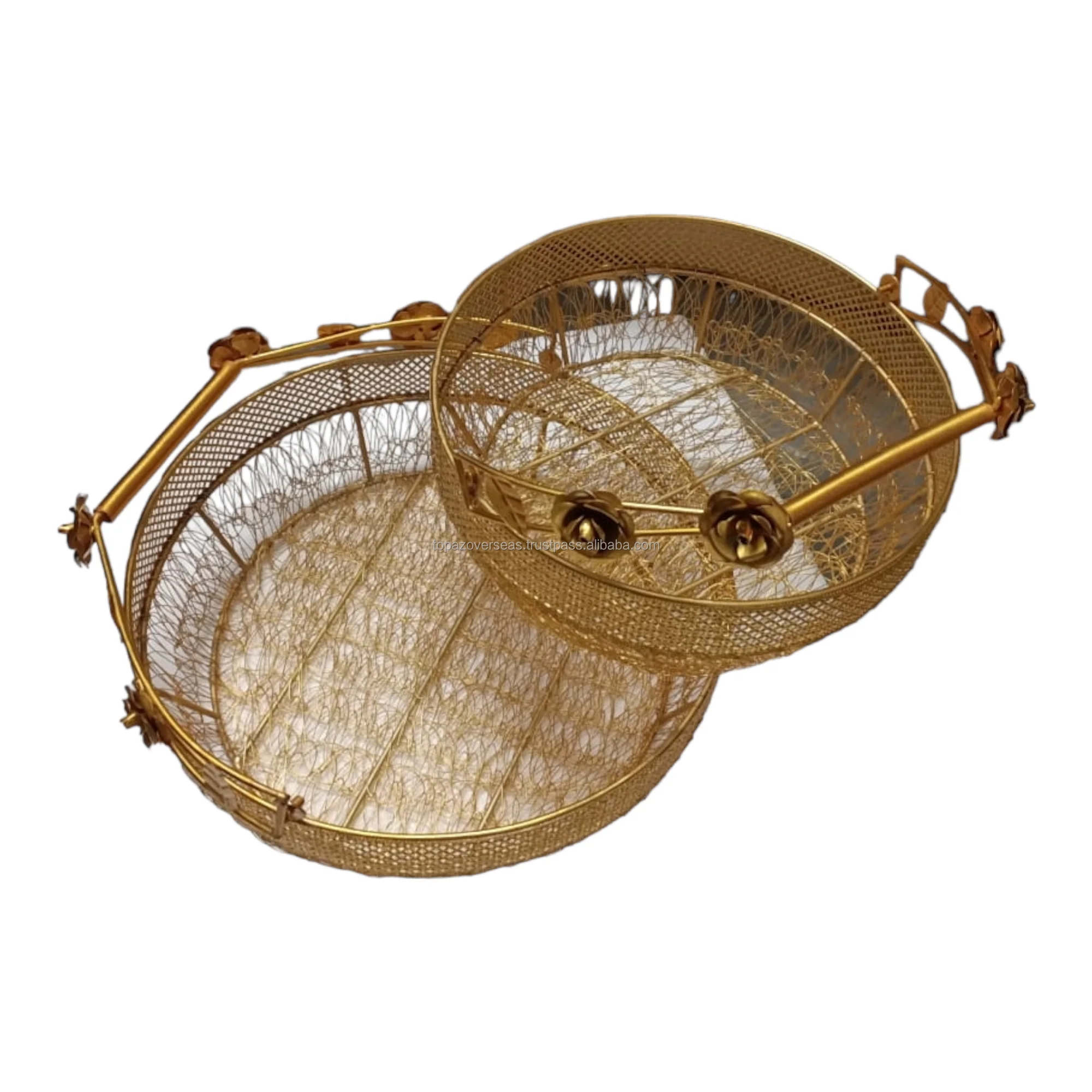 Decorative handicraft holiday packaging golden wedding festival gift hamper basket