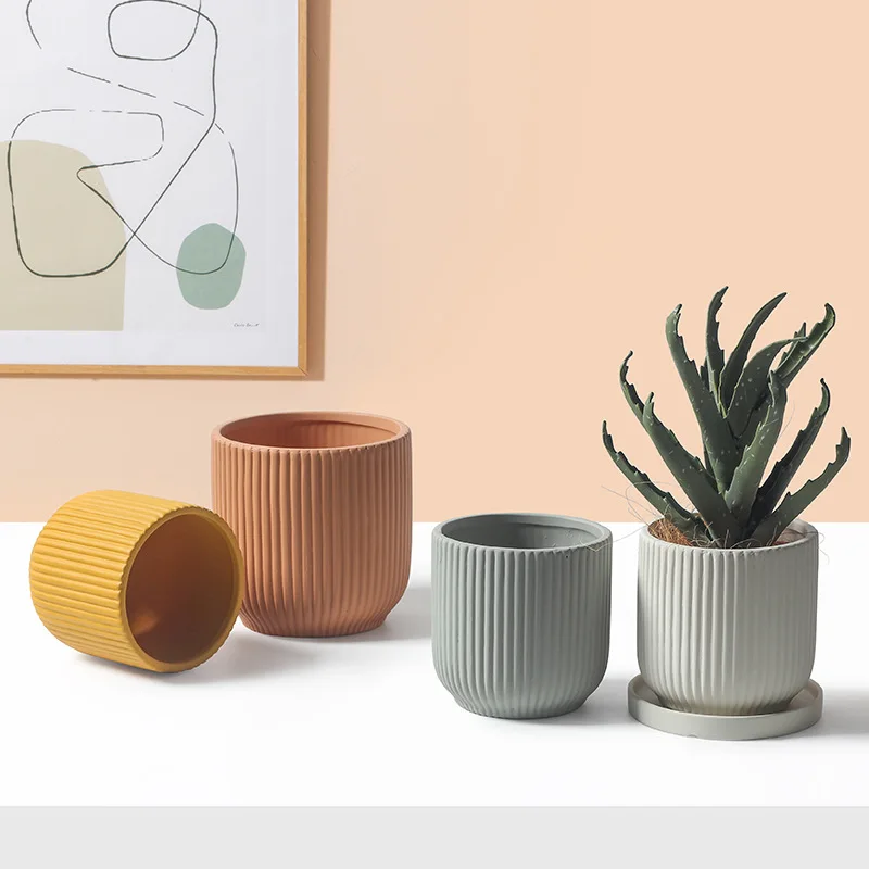 Nordic Style Modern Minimalist Color Ceramic Planter Pot Ceramic Garden Pots Flower Planters