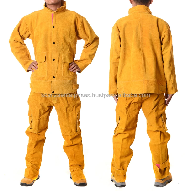 Leather Welding Suit Top Selling Custom Logo Factory Leather Welders Mig Tig Jacket Protective Welding Suit