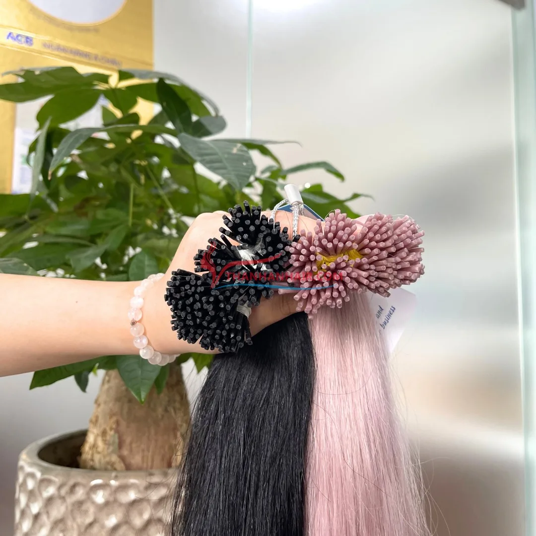 Factory price I tip Hair Extensions 100% Vietnamese human hair easy to apply best quality very silky super shiny ready to ship