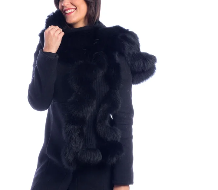 Лучший итальянский поставщик высококачественных вязаные женские шарфы с натуральным мехом для горных выходных