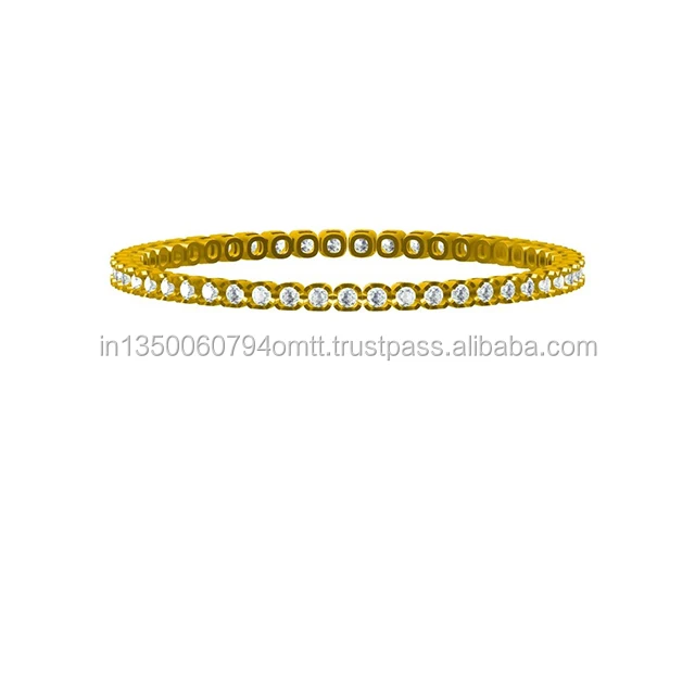 Unisexual Customized Hip Hop Trendy Tennis Bracelet in 10kt yellow gold 9.7 gm and 5.59ct natural diamonds jewelry manufacturer
