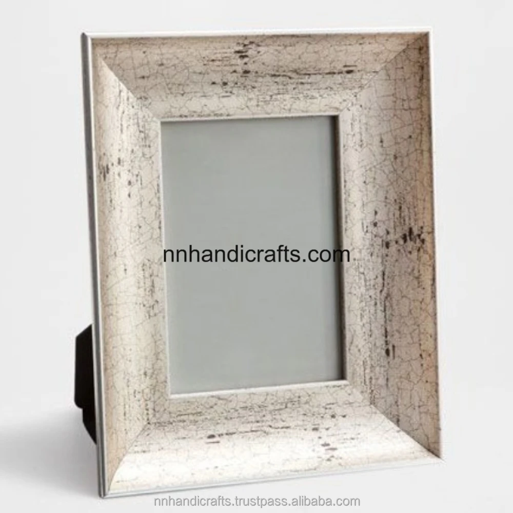 Postmodern Metal Steel Silver Powder Coated Rectangular Hammered Wall Frames Photo Frame Table top Photo Frame For Husband Wife