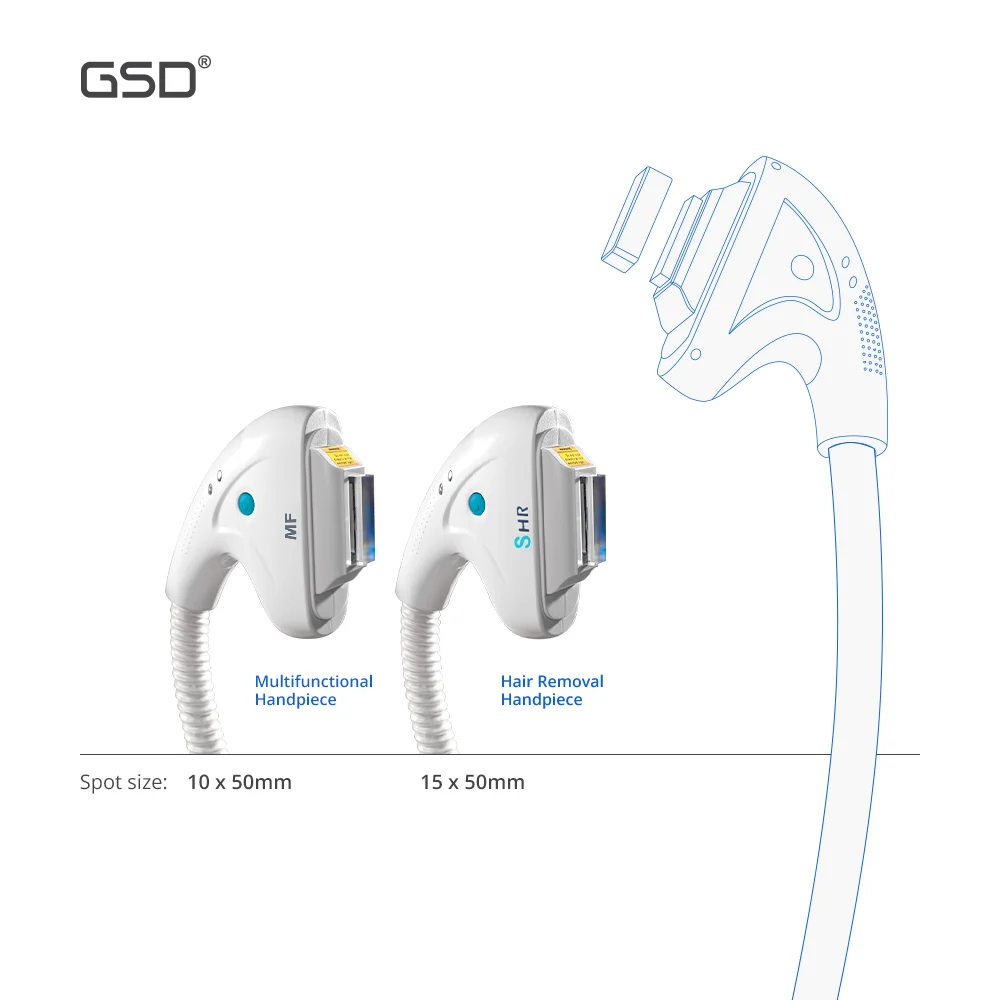 GSD Upgrade Professional 2 handpiece pain free hair removal OPT ipl machine