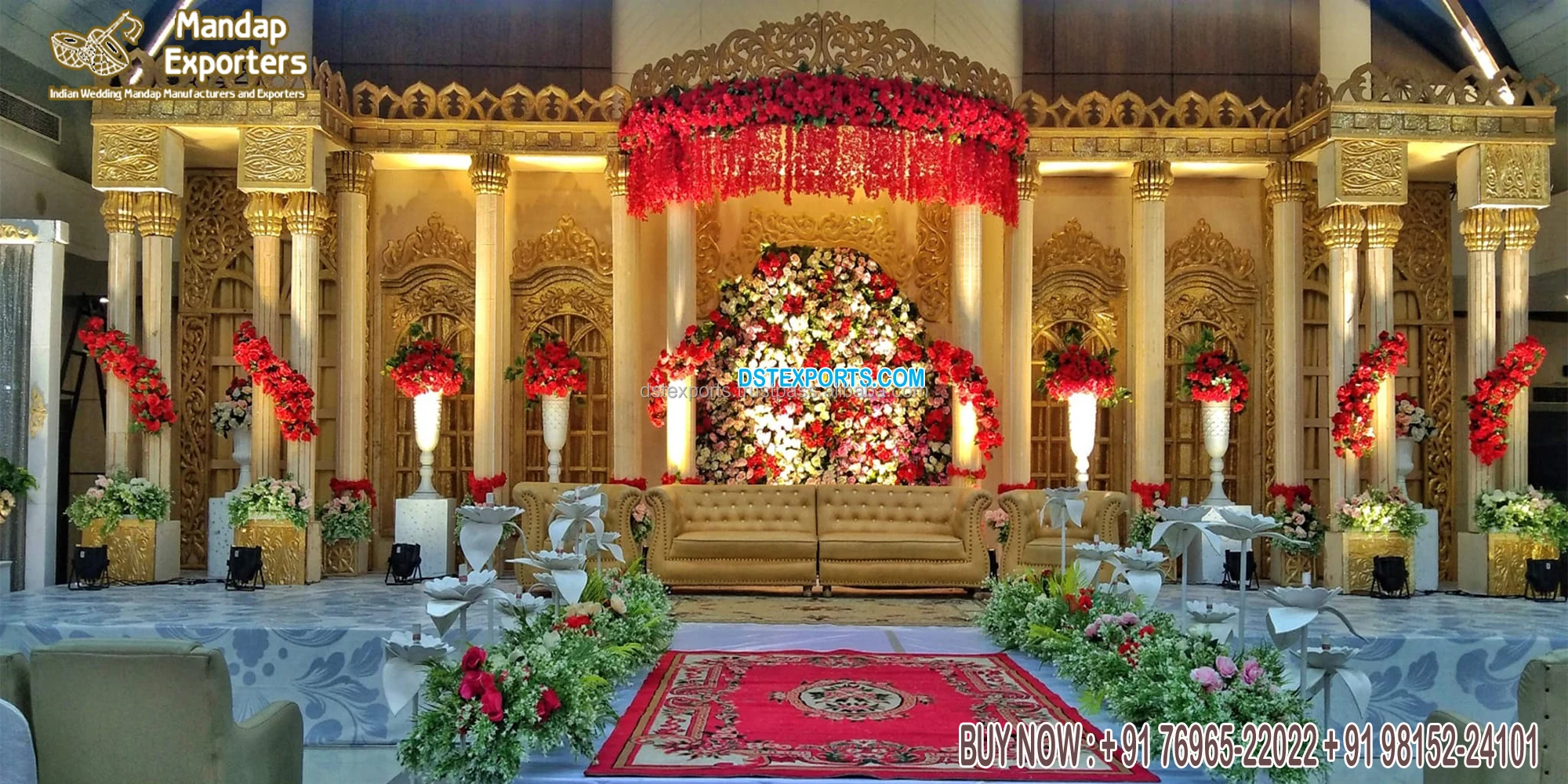 Royal Elephant Theme Wedding Ceremony Stage Elegant  Elephant Frame Stage For Indian Weddings Grand Tamil Wedding Hall Stage