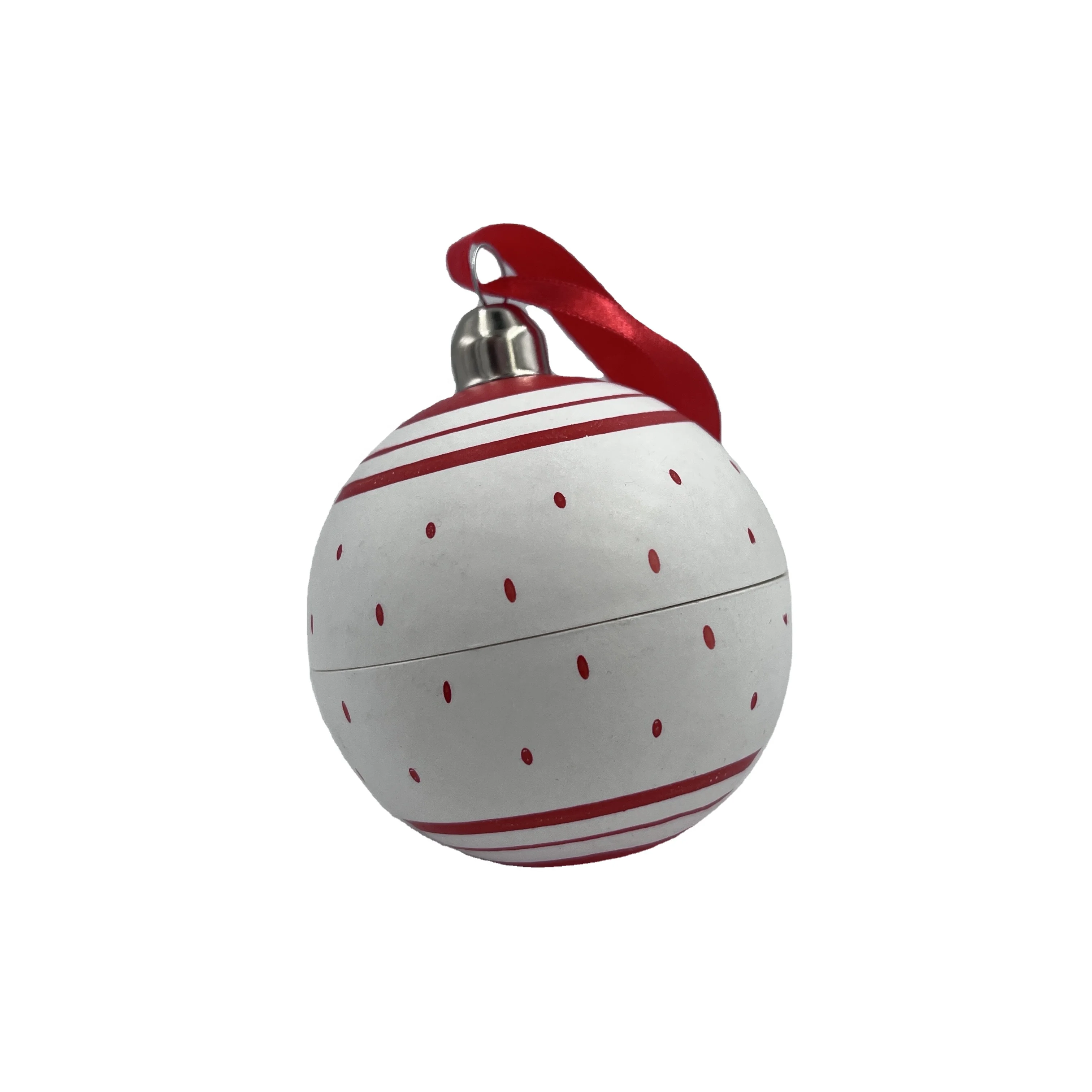 2022 Best Seller Biodegradable Christmas Tree Hang Bagasse  Customized white Xmas Ornament Decorated Pendant Ball for Festivals