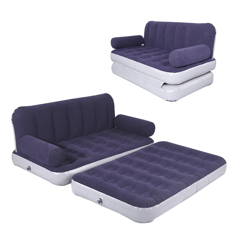 Inflatable Sofa Air Chair Portable Leisure Lounger Flocking Couch for Indoor Living Room Bedroom Outdoor Folding air Lounger