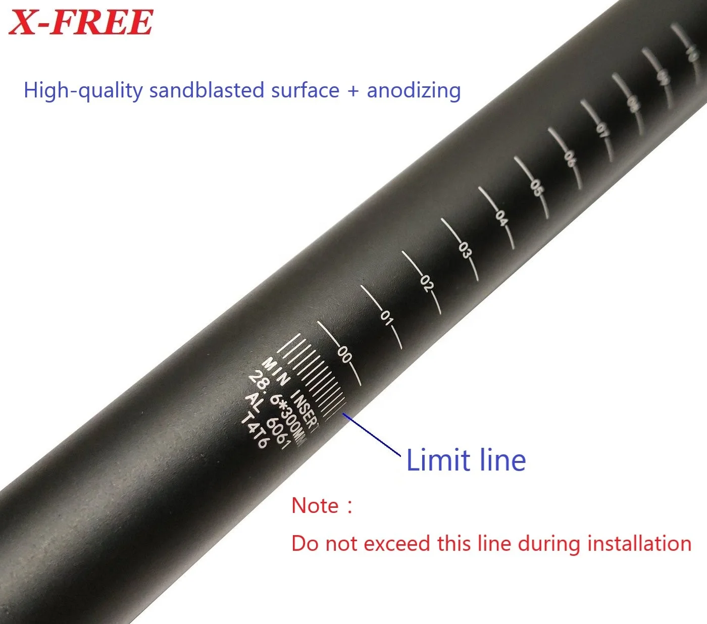 X-FREE aluminum alloy single rod chuck seat tube Single rod chuck fixed head High-quality sandblasted surface B71-31~35