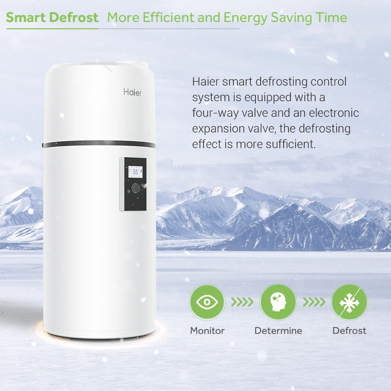 Haier Low Noise Wifi Control Residential R290 Air Source Heat Pump Air Energy All In One Hot Water Heater
