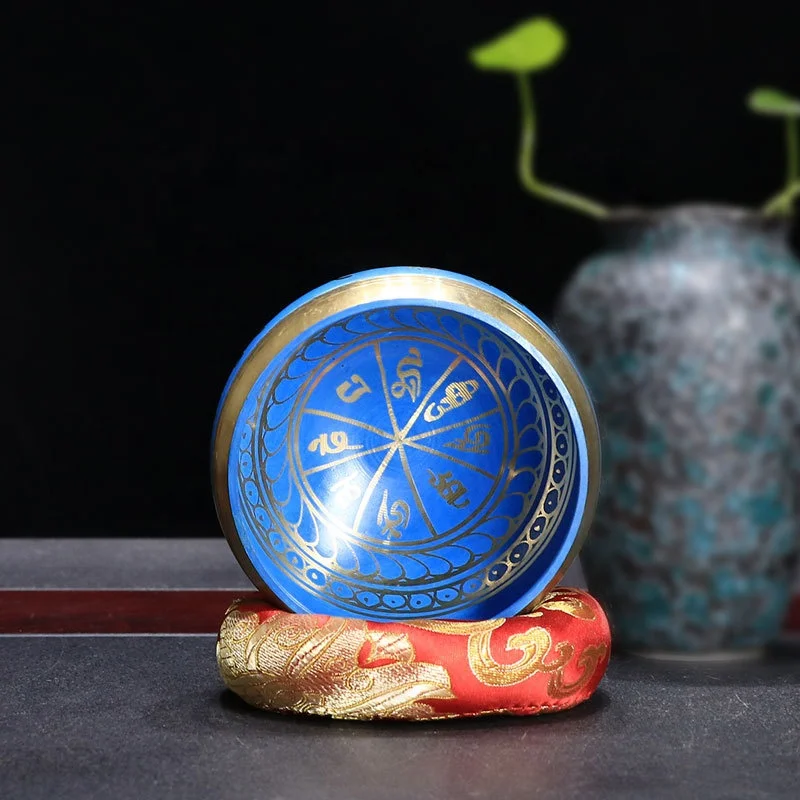 Handcrafted Singing Bowl Buddhist Prayer Instrument with Wooden Stick & Cushion For Meditation Excellent Yoga Bowl