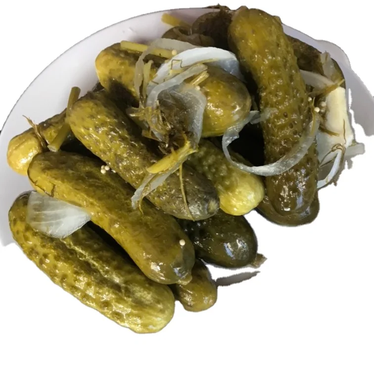 720ml PICKLED MIDDLE CUCUMBER GHERKINS IN BRINE GLASS JAR GREEN LIDS OEM PACKING WITH COMPETITIVE PRICE FROM VIETNAM FACTORY