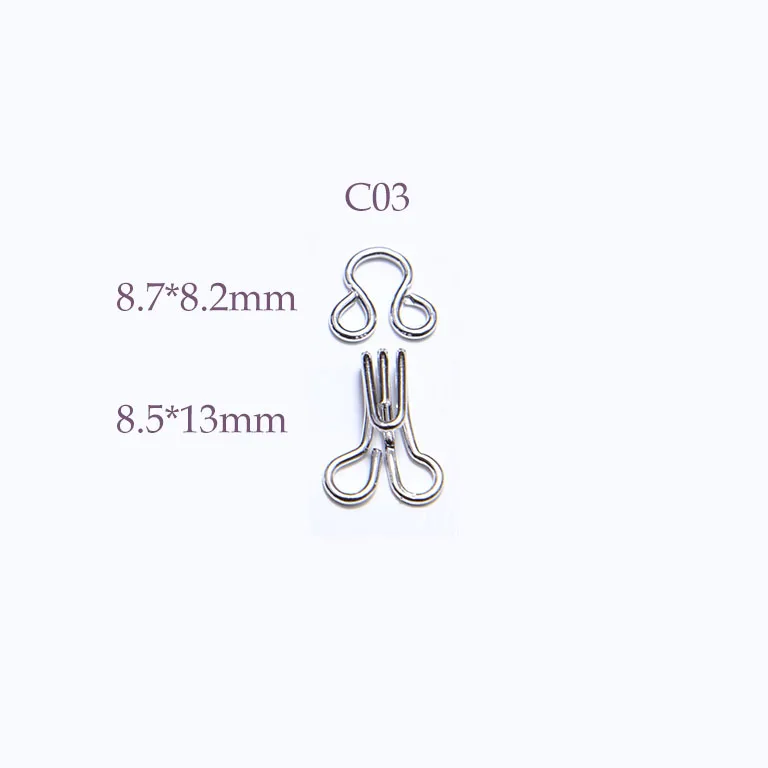 Taiwan-made 8.7mm Hook and Eye for Sewing Bra tape Garment