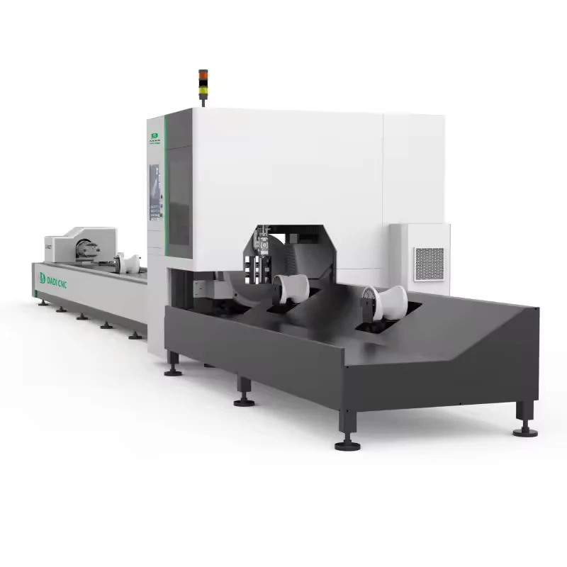 6022T Stainless Steel Tube Fiber Laser Cutter with Yaskawa Servo Motor Water Cooling System for Metal AI BMP PLT