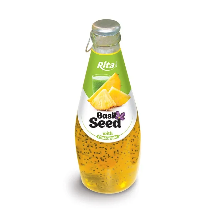 Natural Basil Seed and Fresh Fruit Juice Mixed Flavor Tropical Manufacture Custom Made OEM /Rita  Basil Seed Drink