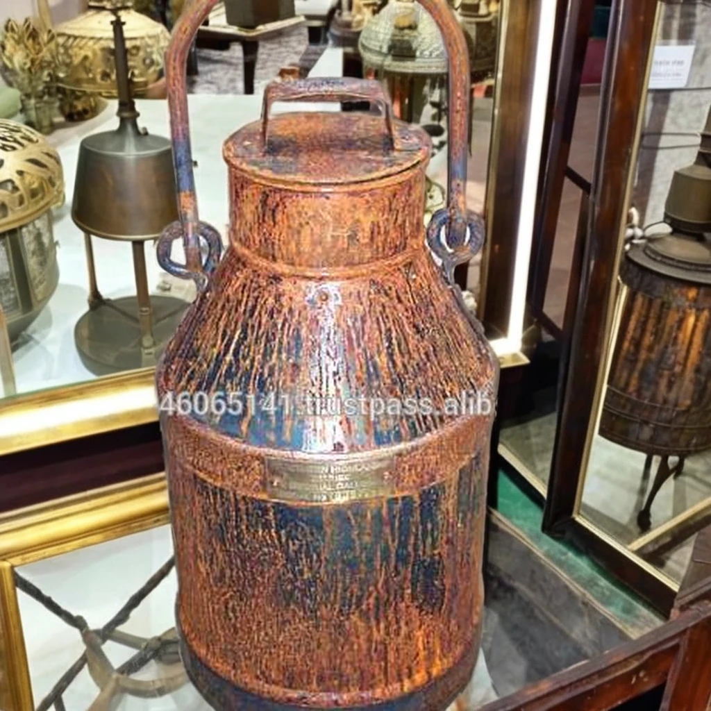 Custom Antique Metal Milk Cans with Love Pyramid Logo Modern Engraved Style Iron Aluminum Brass Cast Iron Model Craft Gift