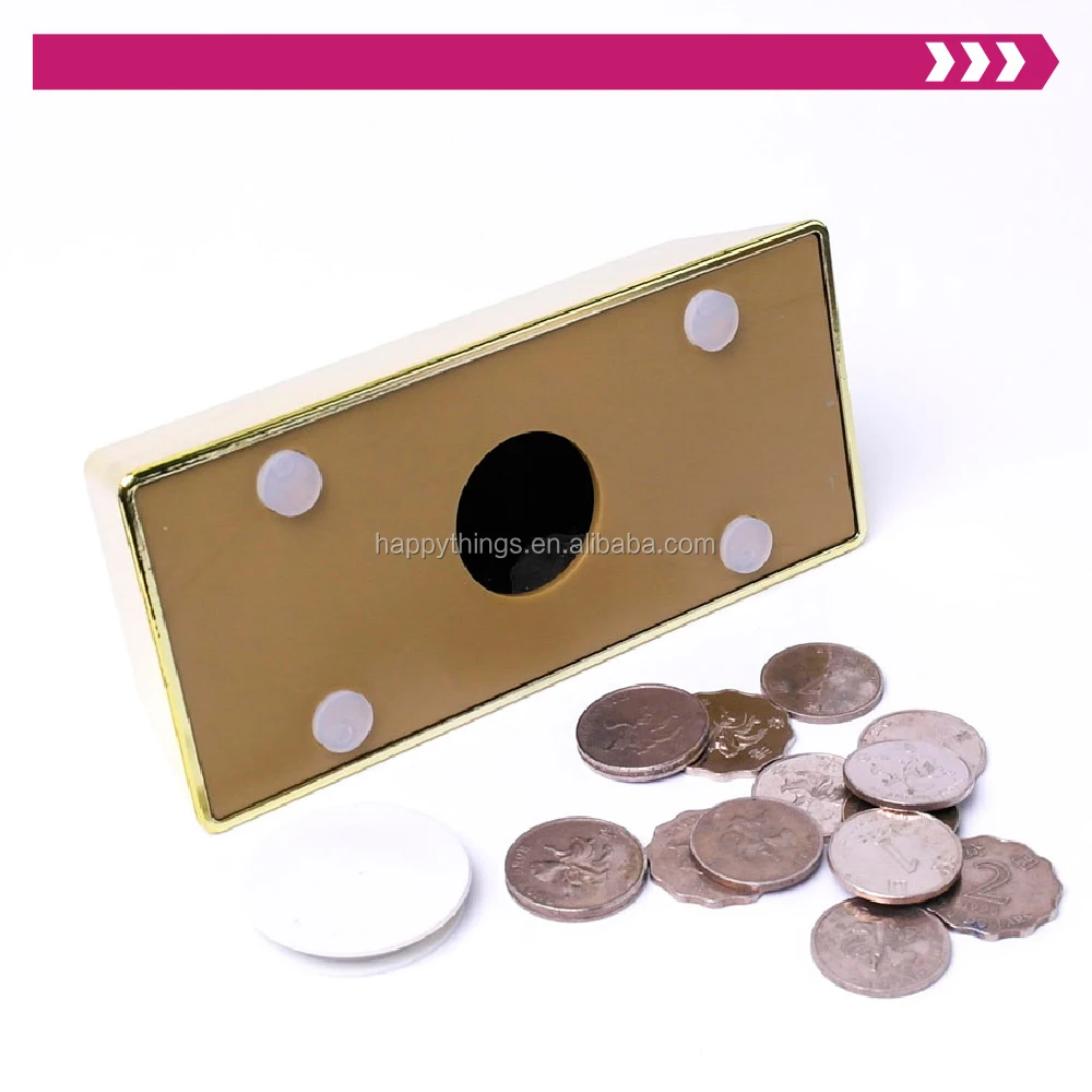 High Quality Low MOQ Gold Plated Gift Souvenir  Rectangle Shape Coin Storage boxes  Rectangle Shape Coin Storage boxes