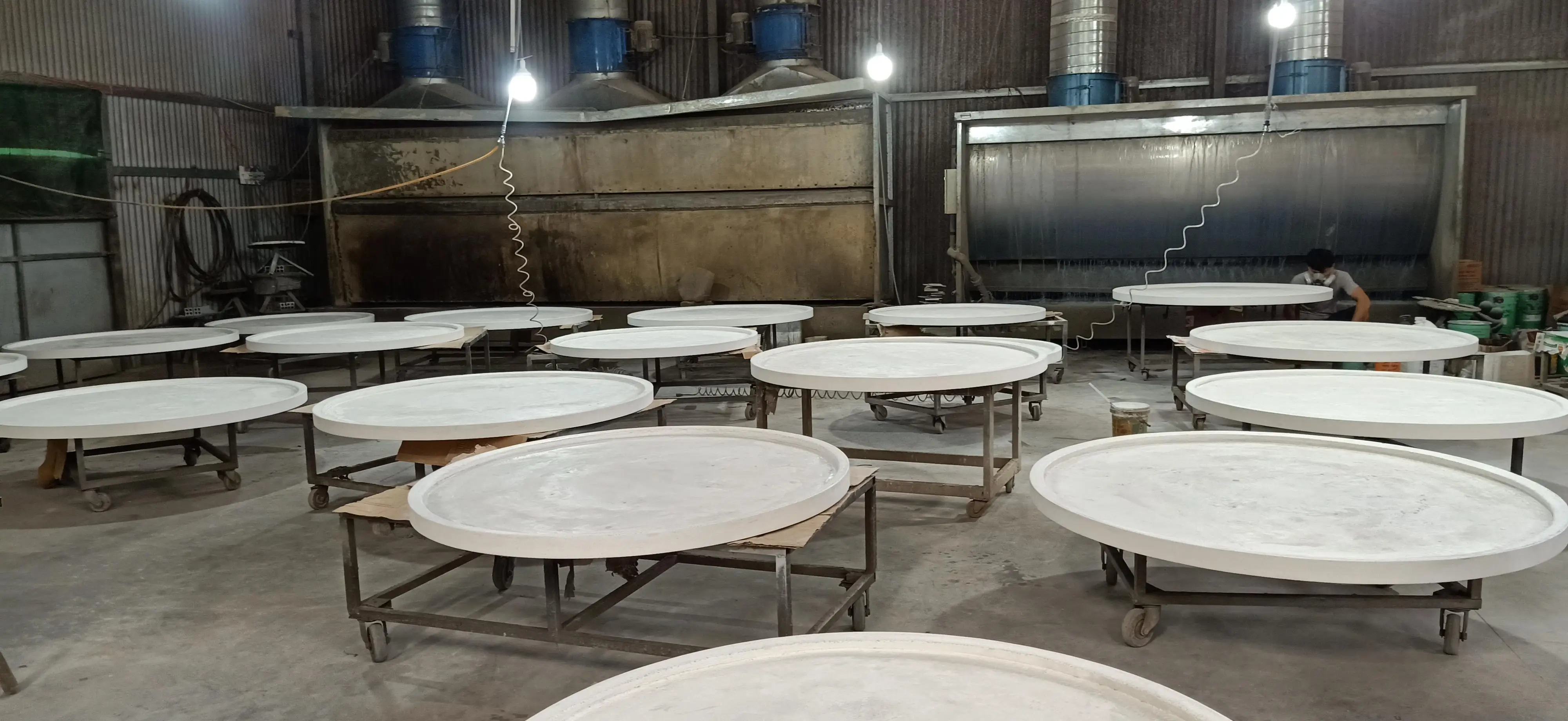 Modern High Quality Home Furniture Restaurant Table Set Fiber Concrete Luxury Dining Tables