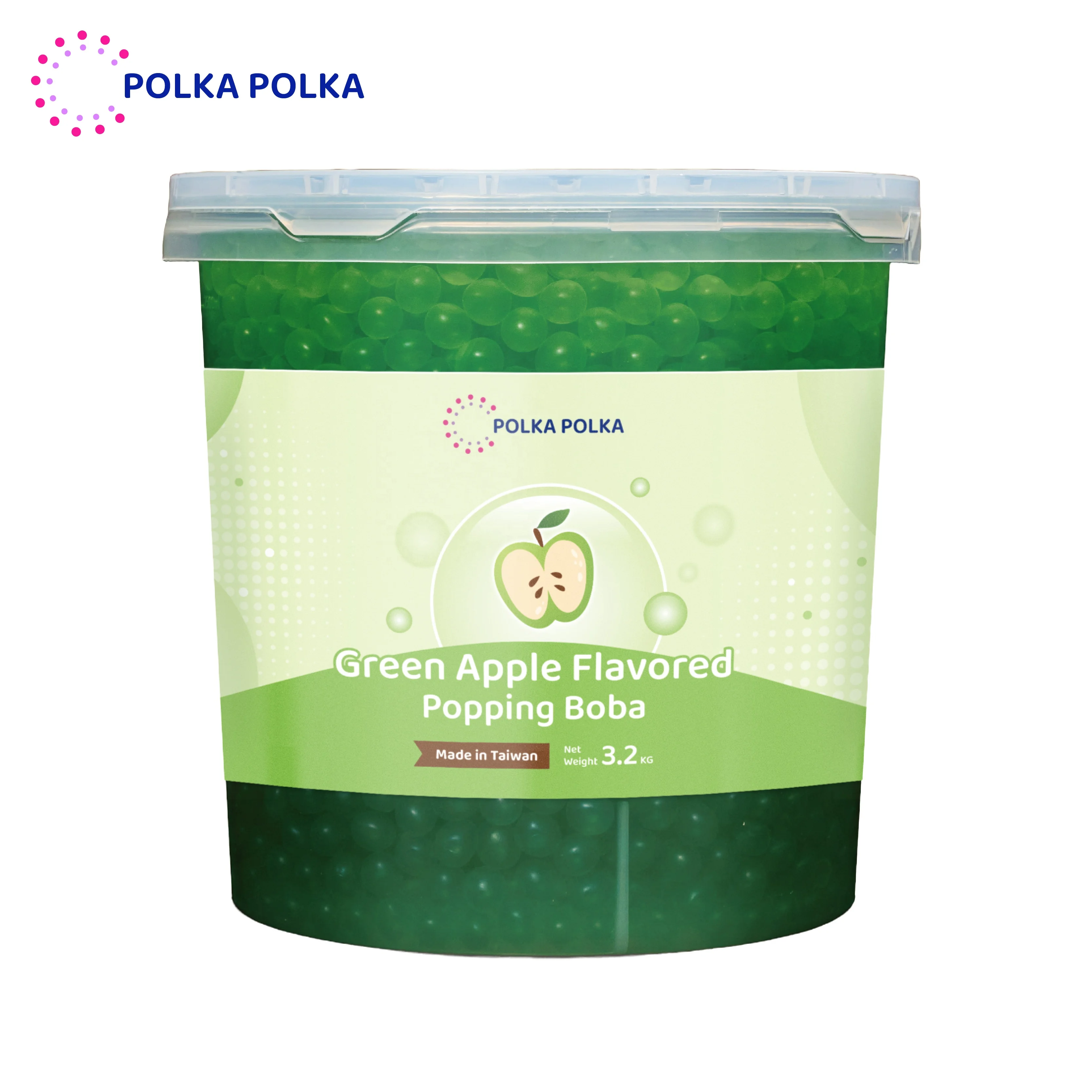 Hot Sale Green Apple Popping Boba Pearl Bubble Tea Ingredient Bobas for Dessert Toppings