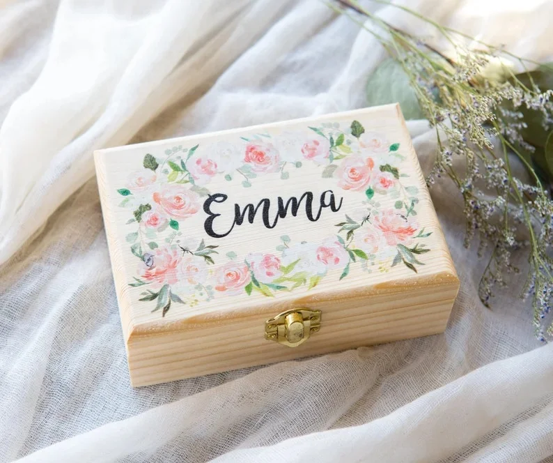 Wedding gifts wooden gift boxes with UV printing  boxes for jewelry  makeup accessories gifts for friends and relatives