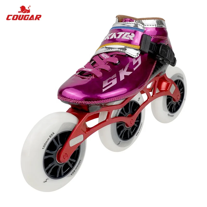 COUGAR SK5 professional ceramic bearing high speed skates shoes carbon skating for adult speed skaters