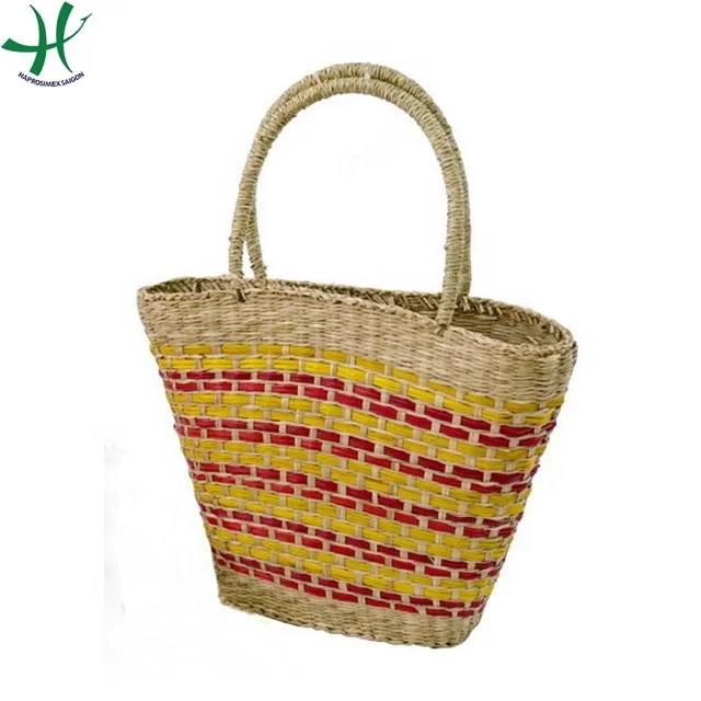 Handmade seagrass handbag made in Vietnam/ Shopping bag (TD 606)/ Woven Shopping Bag with logo or design