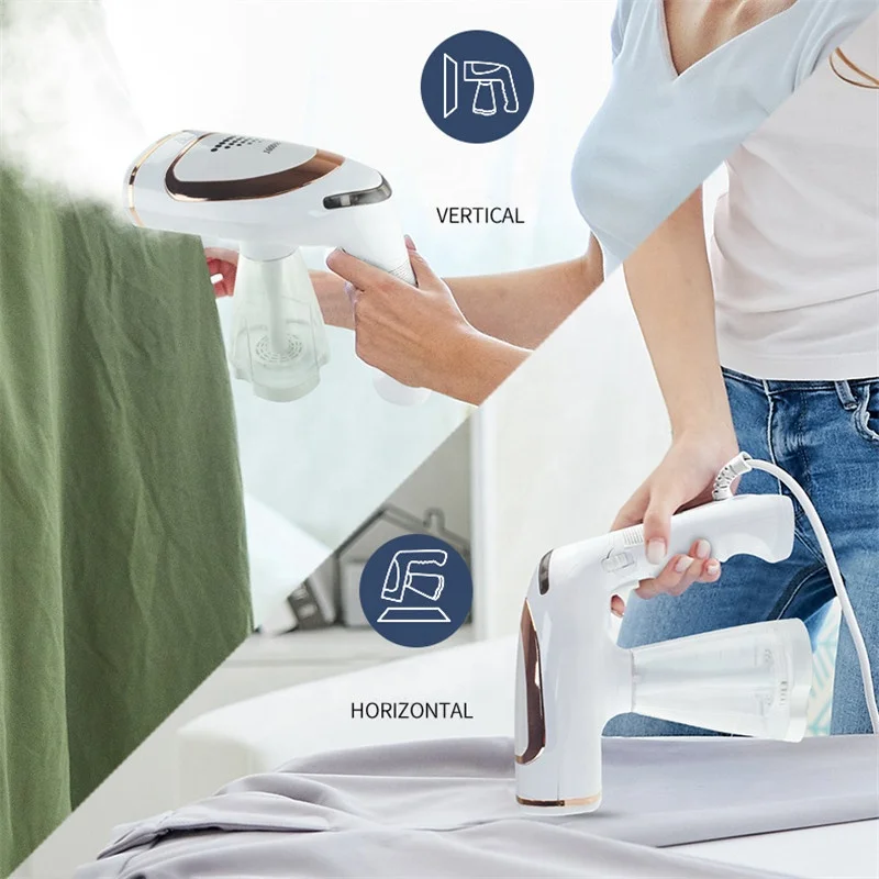 1600W Foldable Handheld Garment Steamer Portable High Power Wired Clothes Steamer Wet Dry 250ML Travel Clothing Ironing Machine