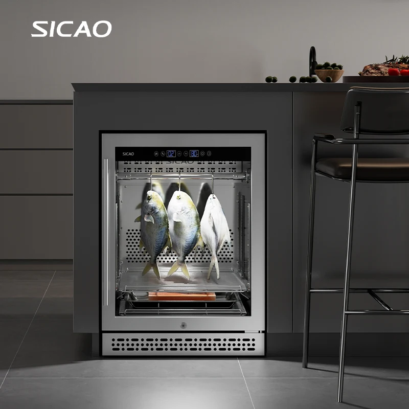 SICAO Professional Beef Dry Ager Age Fridge Cabinet Refrigerator For Home Hanging Meat Display Dri Aging Refrigerator Machine