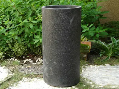 Contemporary Style Small Concrete round Flower Pot Pure Color Simple Coating for Garden Use-Succulent Planters
