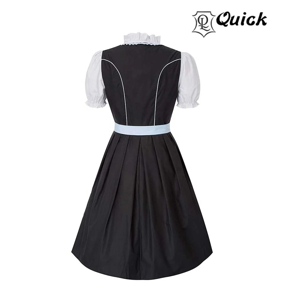 Women German Oktoberfest Costumes 3 Pcs Bavarian Dirndl Dresses Mini Drindl Frock With Blouses
