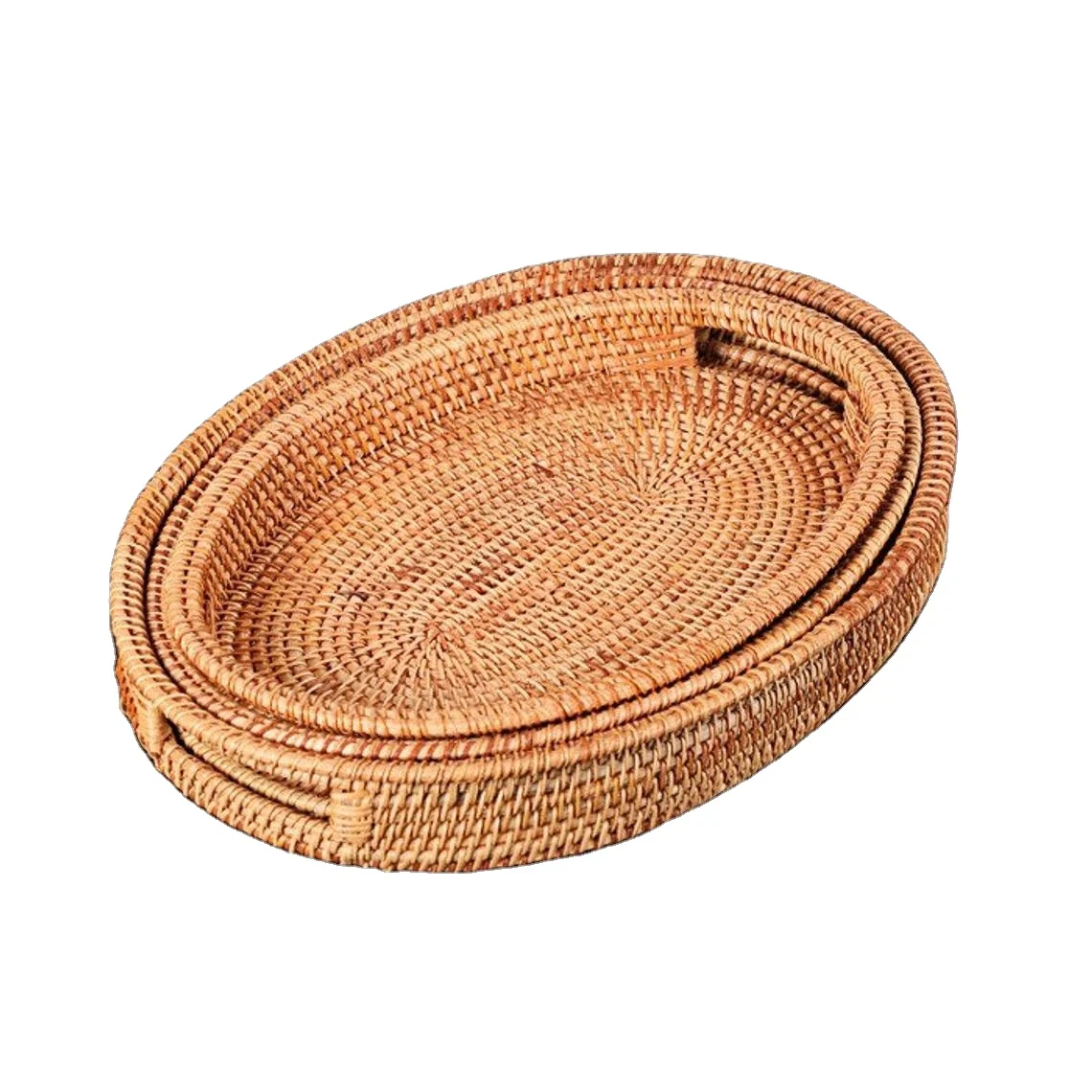 Rattan Decorative Rattan Tray Oval Shape Rattan Serving tray Kitchenware Bread Storage Baskets from Vietnam