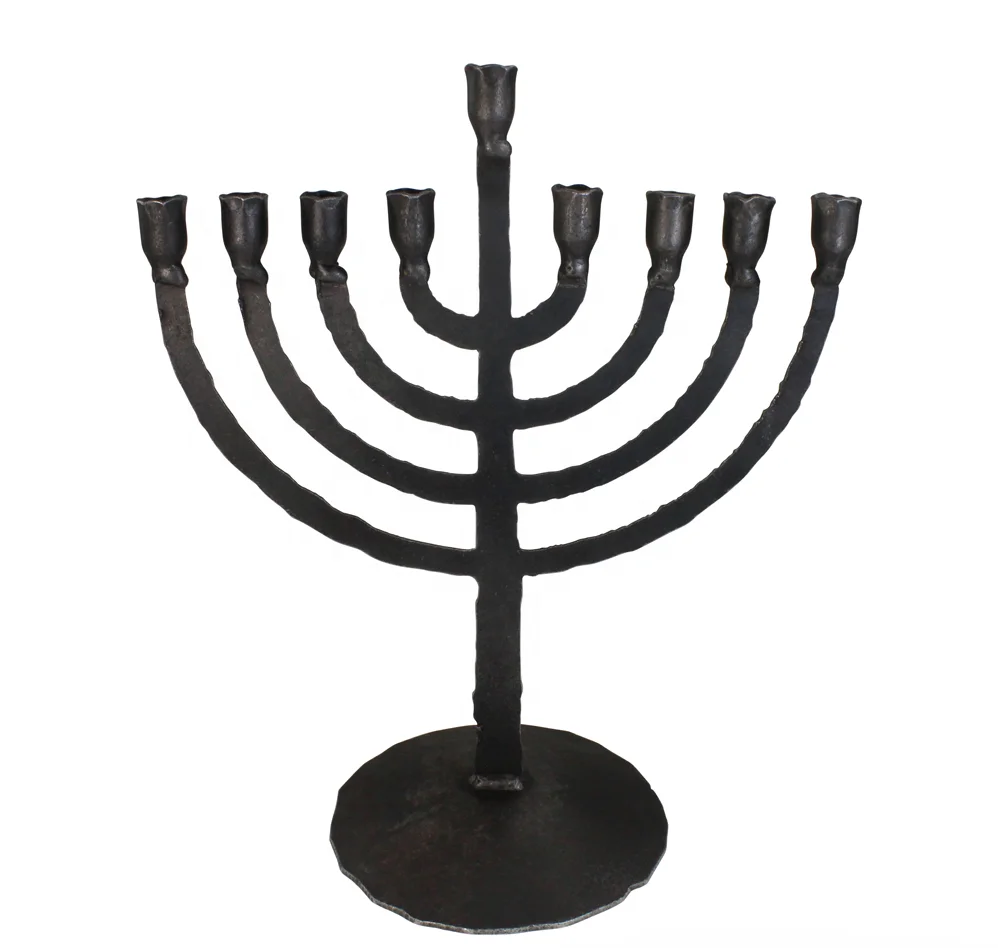 Direct Factory Wholesale wrought iron candles Menorah Chanukah Hanukkah Lamp Crystal arch flame curve architectural design